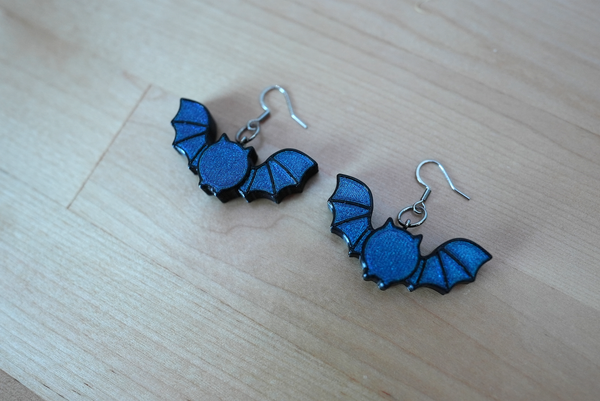 Bat Earrings with Outline