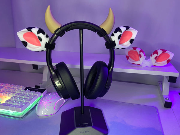 Cow Ears and Horns for Headphones