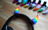 Pride Flag Devil Horns for Headphones